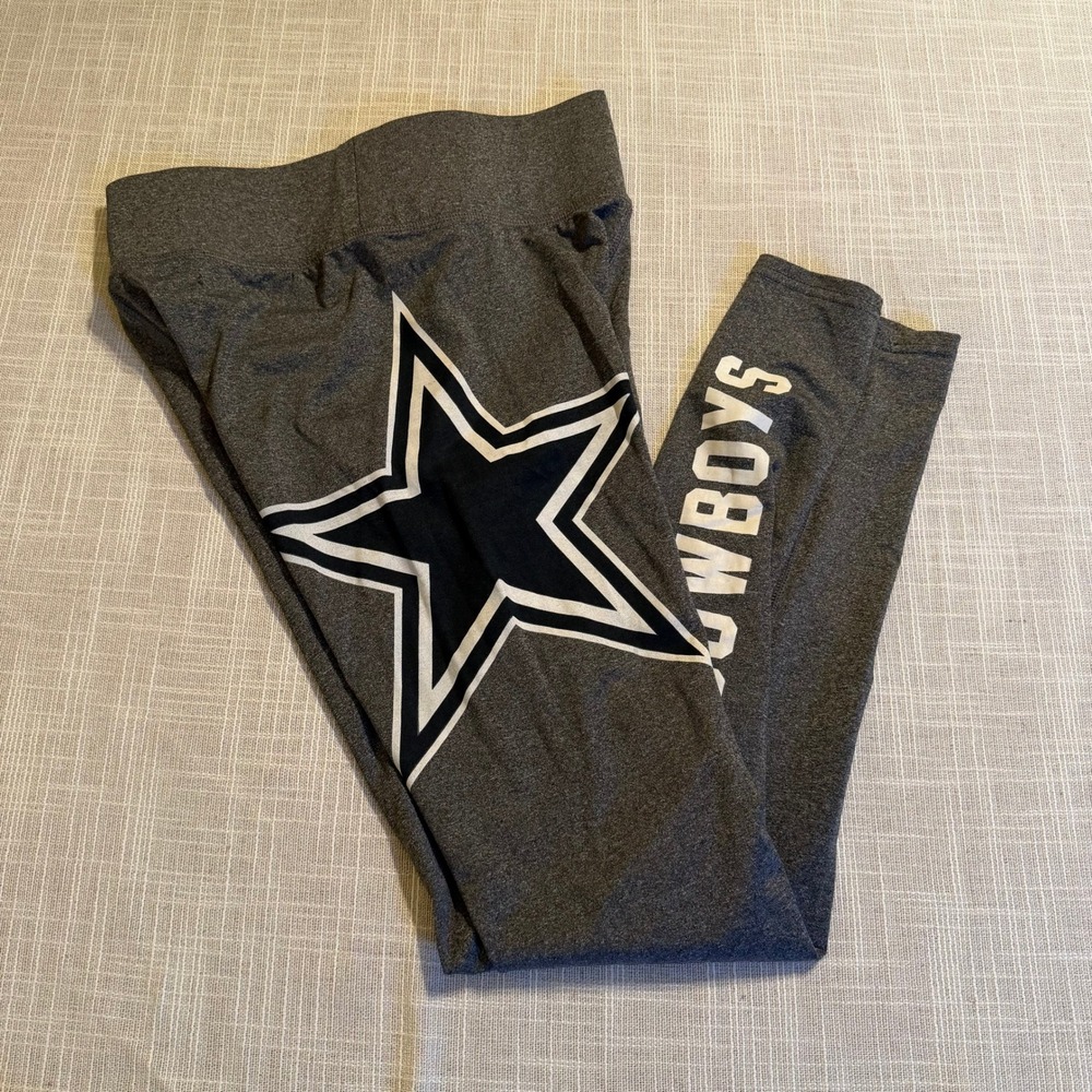 NFL Team Apparel Dallas Cowboys Gray Star Graphic Leggings Womens Medium